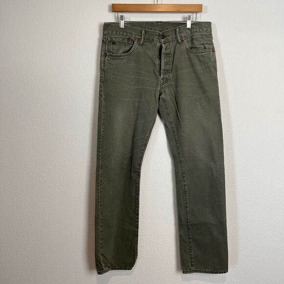 Ralph Lauren RRL Green Gray Wash Denim Button-Fly Slim Fit Jeans Men's 33x32